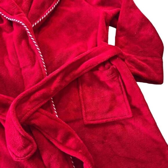 Sleep Sense Red Plush Robe w/Tie XL - Picture 3 of 4